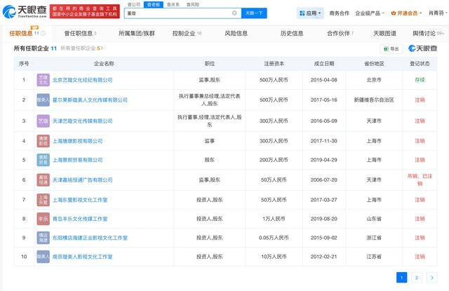 董璇高云翔共同關(guān)聯(lián)公司已注銷(xiāo):注銷(xiāo)公司
